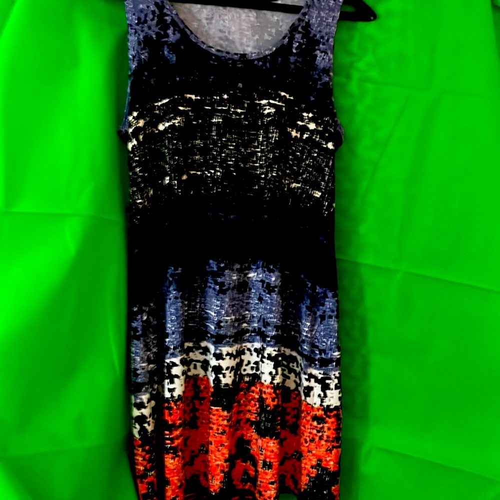 Dress, mini style, sleeveless multicolored